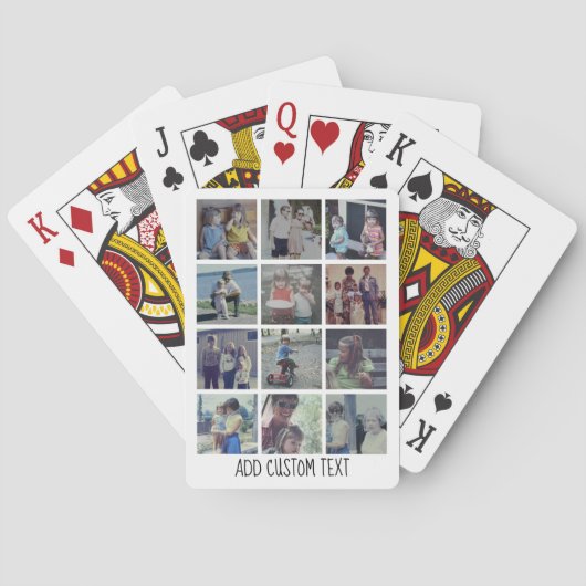 12 Fotomaterial - Raster mit Textbereich - weiß Spielkarten (Rückseite)