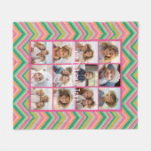 12 Fotomaterial - rosa Zickzack Muster Fleecedecke (Vorderseite (Horizontal))