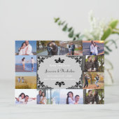 12 Fotos Collage Gray Chevron - 5x7 Speichern Sie Save The Date (Stehend Vorderseite)