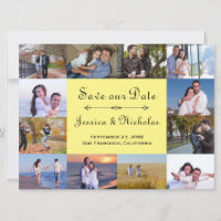 12 Fotos Collage Yellow - 6x8 Save the Date