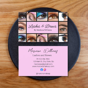 12 Fotos Makeup-Künstler rosa Visitenkarte