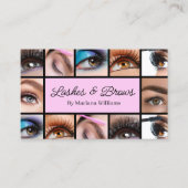 12 Fotos Makeup-Künstler rosa Visitenkarte (Vorderseite)