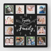 12 Fotovorlage zusammen machen Familienangebot sch Quadratische Wanduhr (Vorderseite)