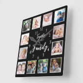 12 Fotovorlage zusammen machen Familienangebot sch Quadratische Wanduhr (Winkel)