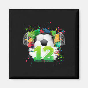 12. Fußball-Geburtstagsfeier 12 Jahre alte Fußball Magnet