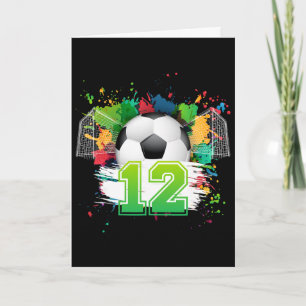 12. Fußball-Geburtstagsfeier 12 Jahre alter Fußbal Karte