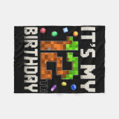 12. Geburtstag 12. Geburtstag Boy Gamer Pixel Fleecedecke (Vorderseite (Horizontal))