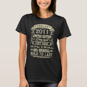 12. Geburtstag 12 Jahre alter Retro Vintager Febru T-Shirt