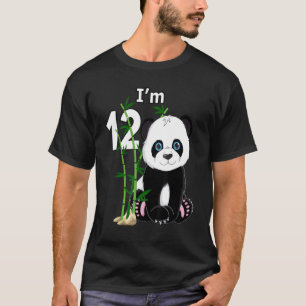 12. Geburtstag 12 Jahre altes Party Tier Panda T-Shirt