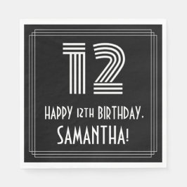 12. Geburtstag: Art Deco Inspiriert Look "12" + Na Serviette