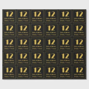 12. Geburtstag ~ Art Deco inspirierter Look "12", Geschenkpapier