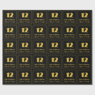 12. Geburtstag – Art Deco inspirierter Look "12" & Geschenkpapier