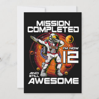 12. Geburtstag Astronaut 12 Jahre alter Weltraum B Einladung
