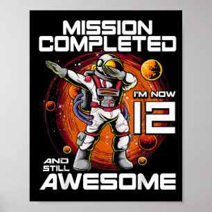 12. Geburtstag Astronaut 12 Jahre alter Weltraum B Poster