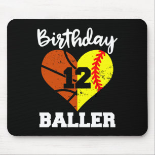 12. Geburtstag Baller Spaß 12 Jahre alter Softball Mousepad