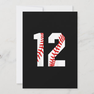 12. Geburtstag Baseball Big Number Zwölf Einladung