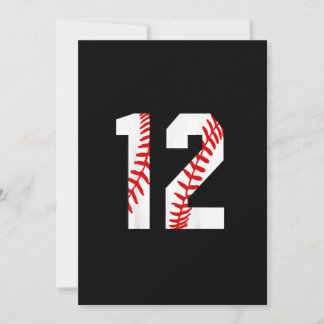 12. Geburtstag Baseball Big Number Zwölf Einladung