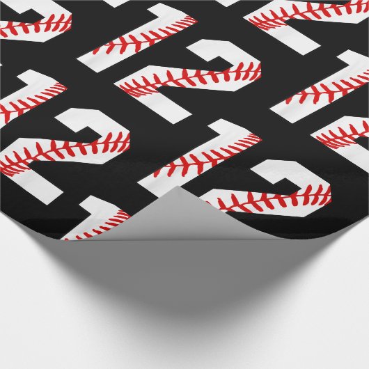12. Geburtstag Baseball Big Number Zwölf Geschenkpapier (Ecke)