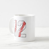 12. Geburtstag Baseball Big Number Zwölf Kaffeetasse (Vorderseite Links)