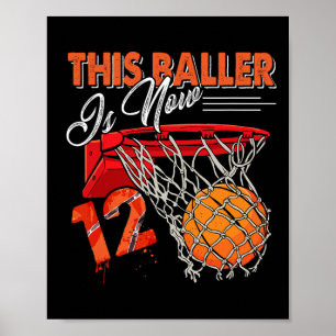 12. Geburtstag Basketball Spaß 12 Jahre Altes Kind Poster
