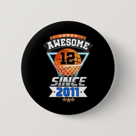 12. Geburtstag Basketball-Spieler Phantastisch sei Button (Vorderseite)