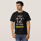 12. Geburtstag: Blumennummer "12" + Name der Blume T-Shirt (Vorne ganz)