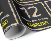 12. Geburtstag: Blumennummer, Individuelle Name, B Geschenkpapier (Rolleneckpunkt)