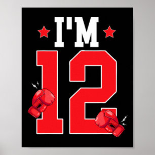 12. Geburtstag Boxen Zwölfjähriger Boxer Geburtsta Poster
