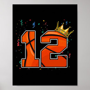 12. Geburtstag Bysketbyll Big Number 12 Year Old B Poster