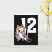 12. Geburtstag Dabbing Eishockey 12 Jahre Karte (Gelbe Blume)