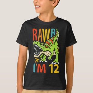 12. Geburtstag Dinosaurier T Rex Rawr Ich bin 12 f T-Shirt