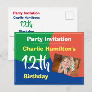 12. Geburtstag Einladung mit Foto Postkarte