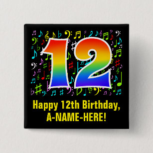 12 Jahre Geburtstags Buttons Zazzle De