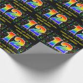 12. Geburtstag: Farbige Musiksymbole, Regenbogen 1 Geschenkpapier (Ecke)