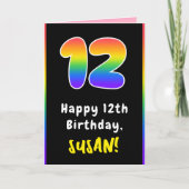 12. Geburtstag: Farbiger Regenbogen # 12, Individu Karte (Vorderseite)