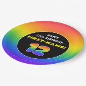 12. Geburtstag: Farbiger Regenbogen # 12, Individu Pappteller (Schrägansicht)