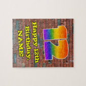 12. Geburtstag: Fun Graffiti-Inspiriert Regenbogen Puzzle (Horizontal)