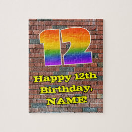 12. Geburtstag: Fun Graffiti-Inspiriert Regenbogen Puzzle