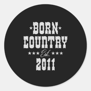 12. Geburtstag für Country Western Music Lover Runder Aufkleber