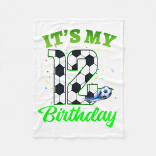 12. Geburtstag Fußball Junge Mädchen Kinder Fußbal Fleecedecke