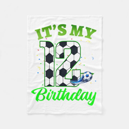 12. Geburtstag Fußball Junge Mädchen Kinder Fußbal Fleecedecke (Vorderseite)