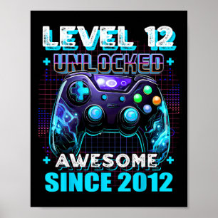 12. Geburtstag Gamer 12 Jahre Alter Sonntagsjunge Poster