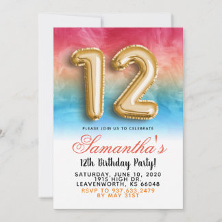 12. Geburtstag Gradient Einladung