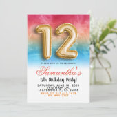 12. Geburtstag Gradient Einladung (Stehend Vorderseite)
