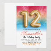 12. Geburtstag Gradient Einladung (Vorne/Hinten)