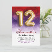 12. Geburtstag - Gradient Invitation Einladung (Stehend Vorderseite)