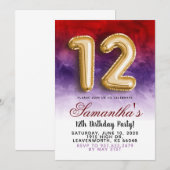 12. Geburtstag - Gradient Invitation Einladung (Vorne/Hinten)