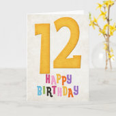 12. Geburtstag Happy Birthday Card Design 2 Karte (Gelbe Blume)