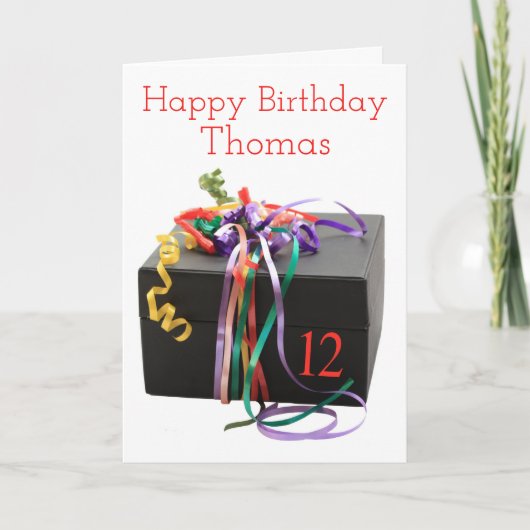 12. Geburtstag individuell anpassbare Karte (Vorderseite)