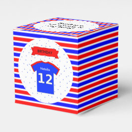 12. Geburtstag individuelle Name Rot-Blau-Party Geschenkschachtel